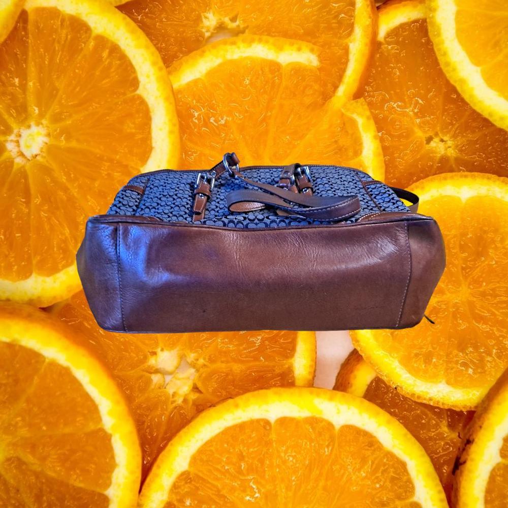 Coach Navy Signature Jacquard British Tan Trim Tote‎ F11527 - Picture 10 of 10